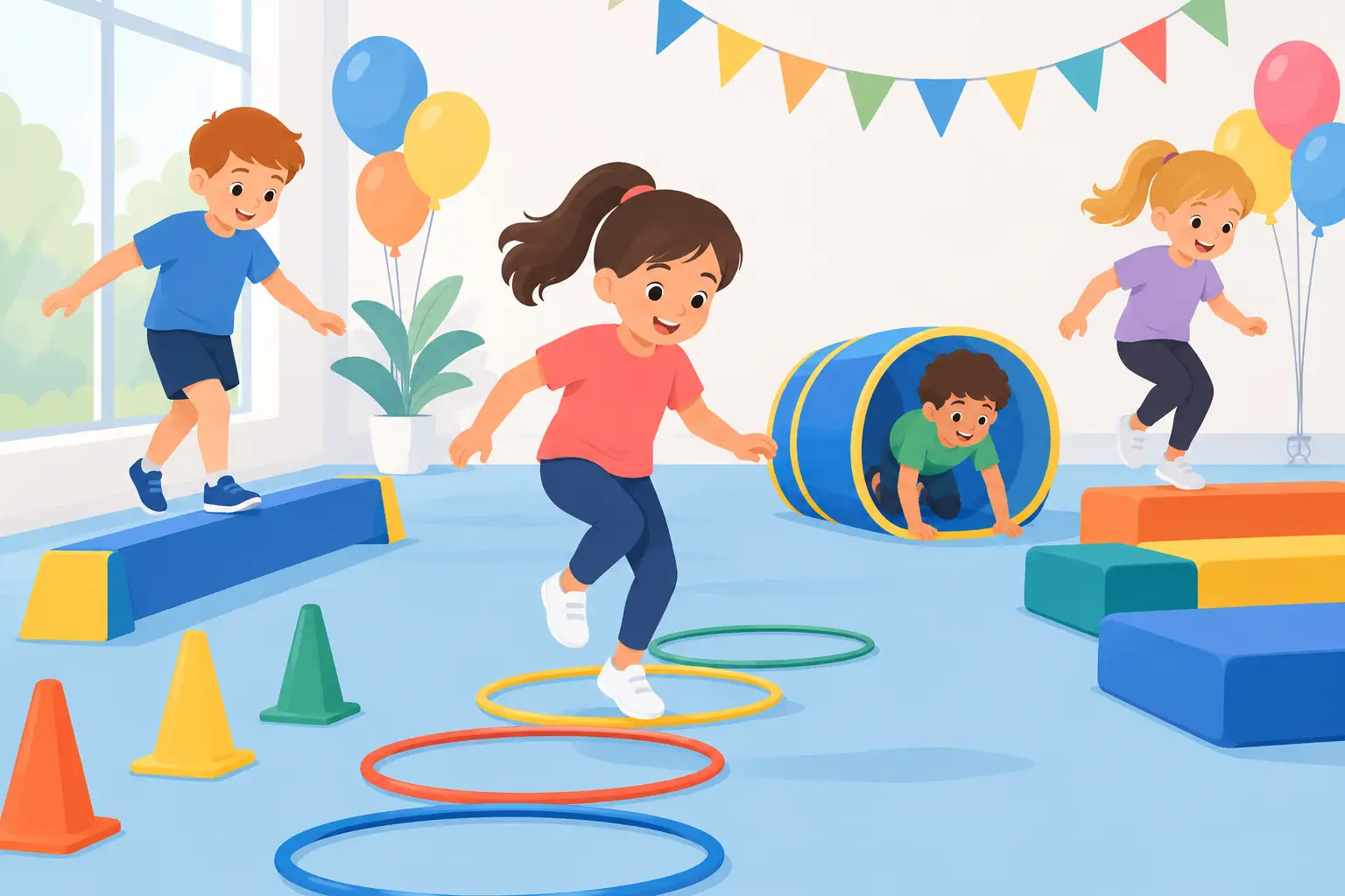 Beste Bewegungsstationen für Kindergeburtstage