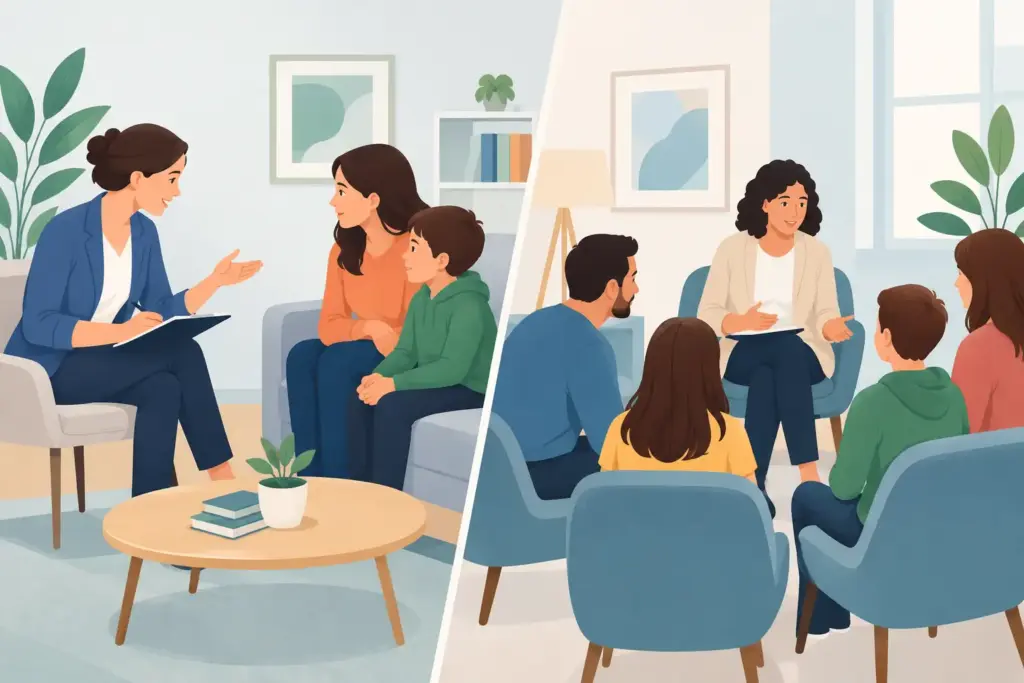 Erziehungscoaching versus Familientherapie