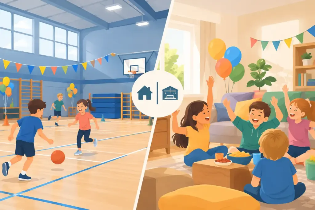 Turnhalle mieten oder zuhause feiern mit Kindern?